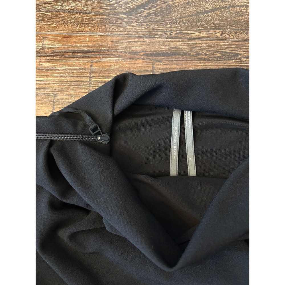 Anthropologie The Maya Ruched Cowl Neck Dress Womens M Black Midi Slit - Picture 9 of 11